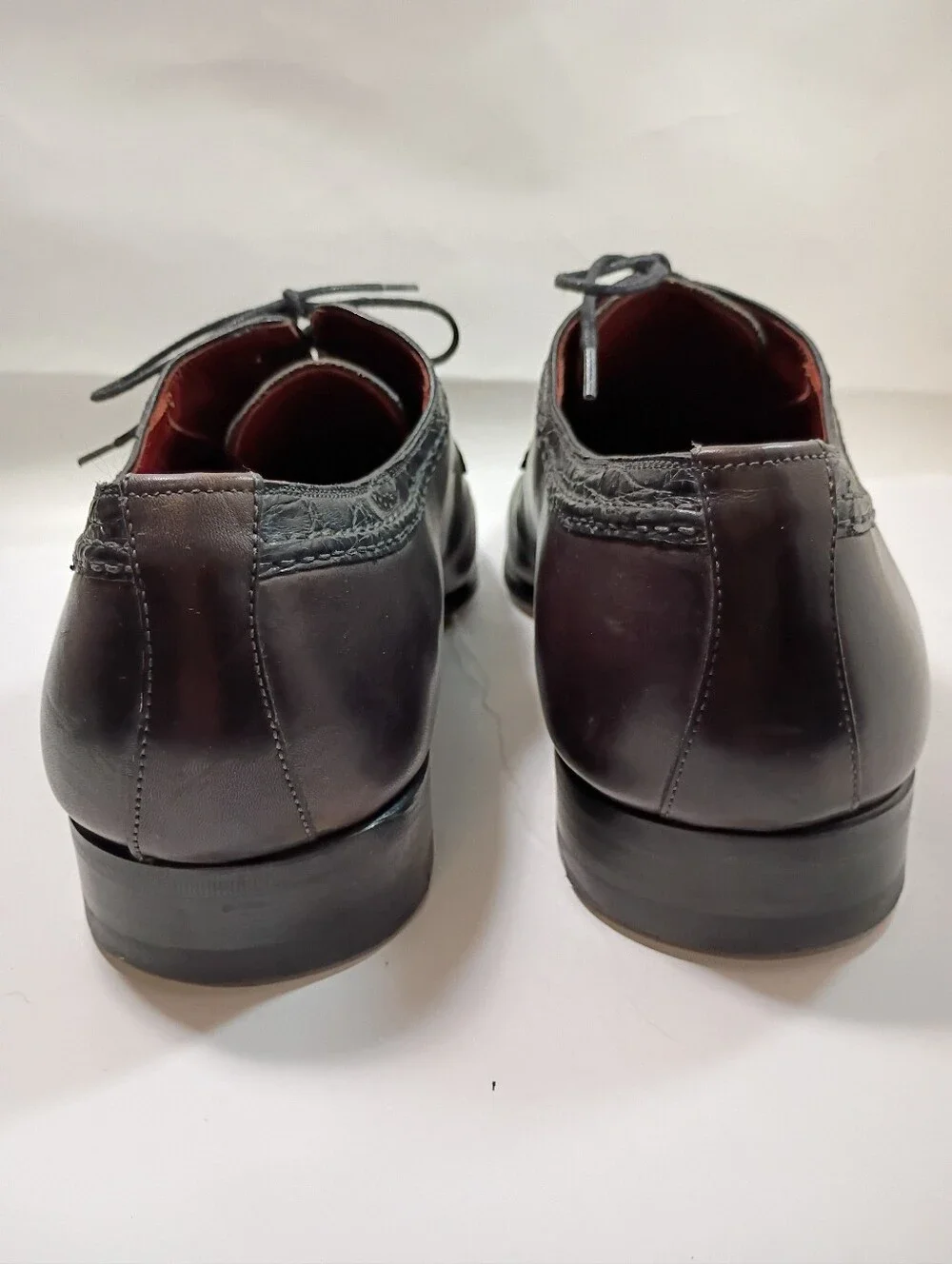 Magnanni Neiman Marcus Dark Brown Leather Lace-Up Oxfords Size 11 M